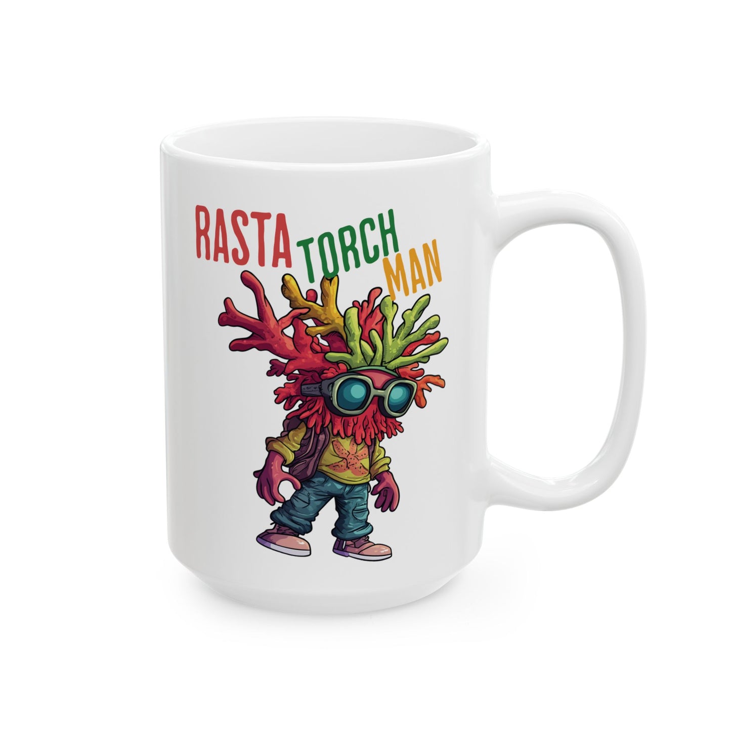 Torch It Up” – Rasta Torch Man Mug (11oz, 15oz)
