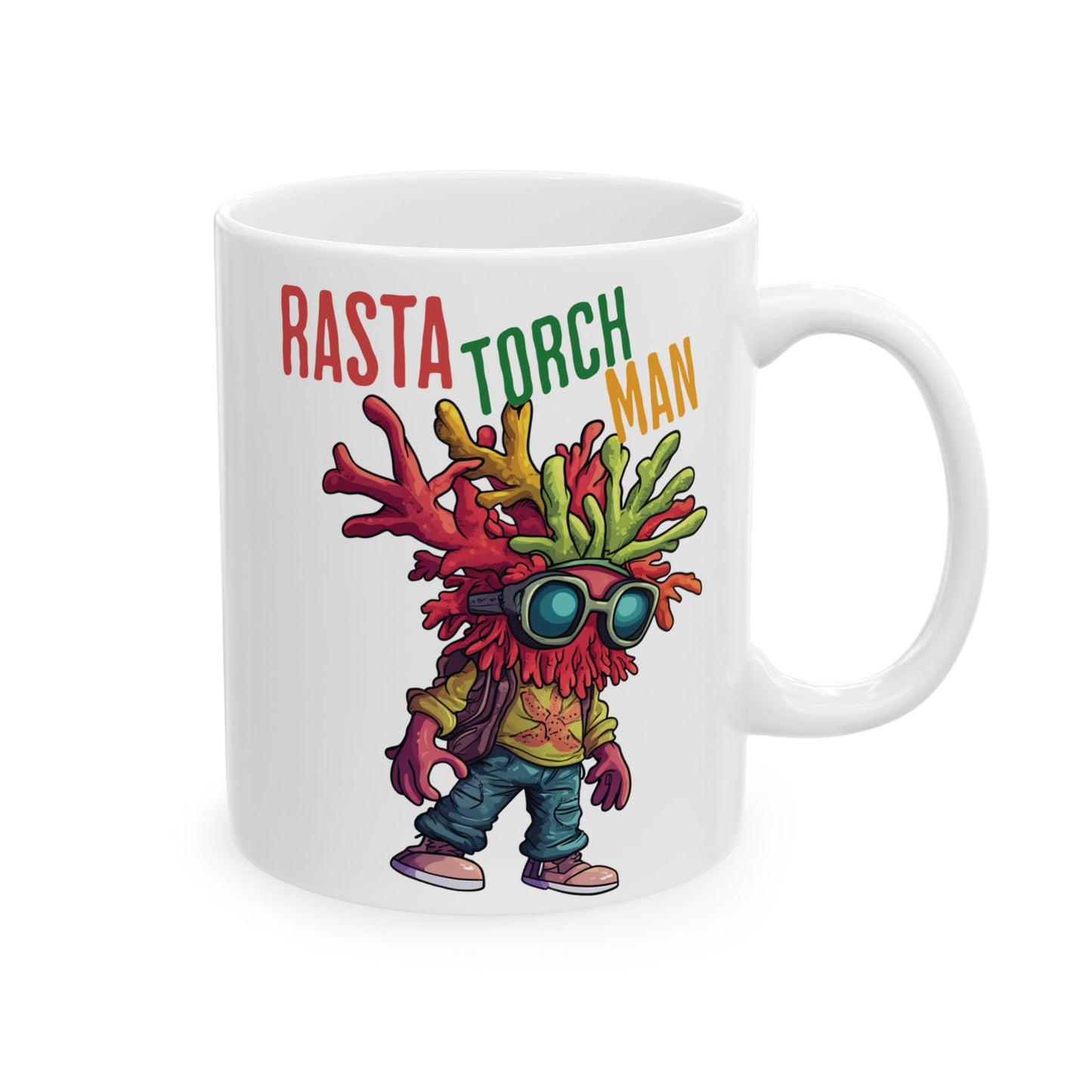 Torch It Up” – Rasta Torch Man Mug (11oz, 15oz)