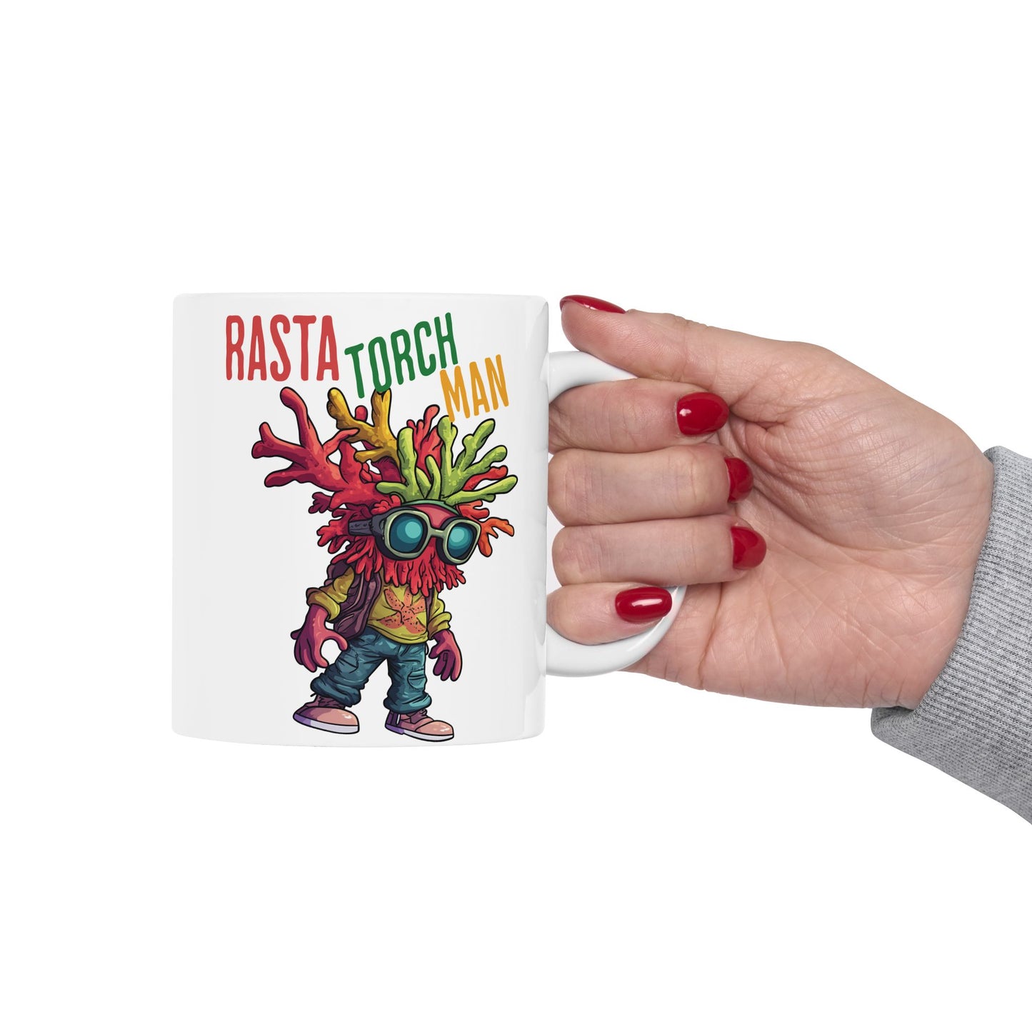 Torch It Up” – Rasta Torch Man Mug (11oz, 15oz)